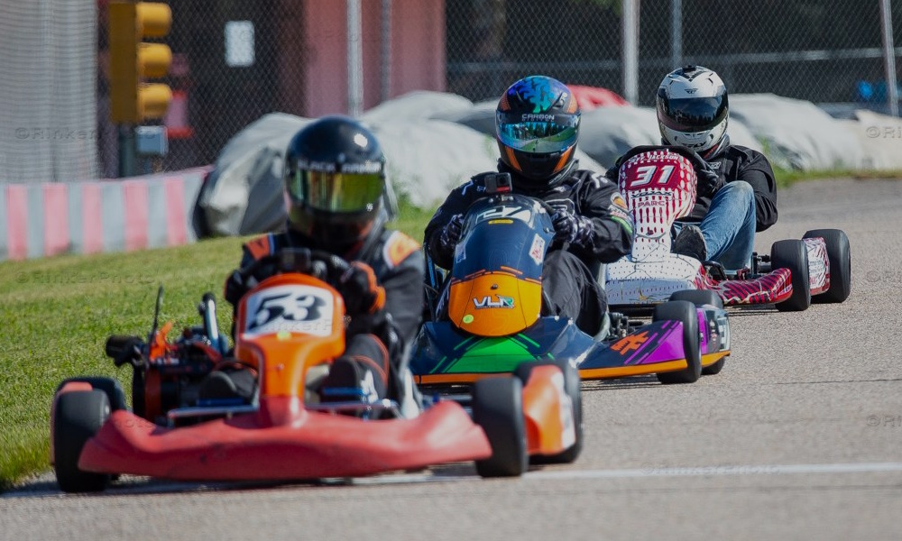 Karts racing on track